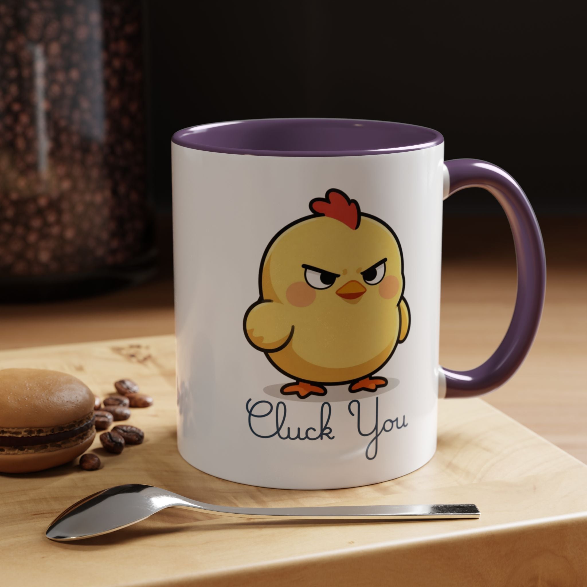 Cute Angry Chick 'Cluck You' Accent Coffee Mug — Funny Chicken Gift (11/15 oz)