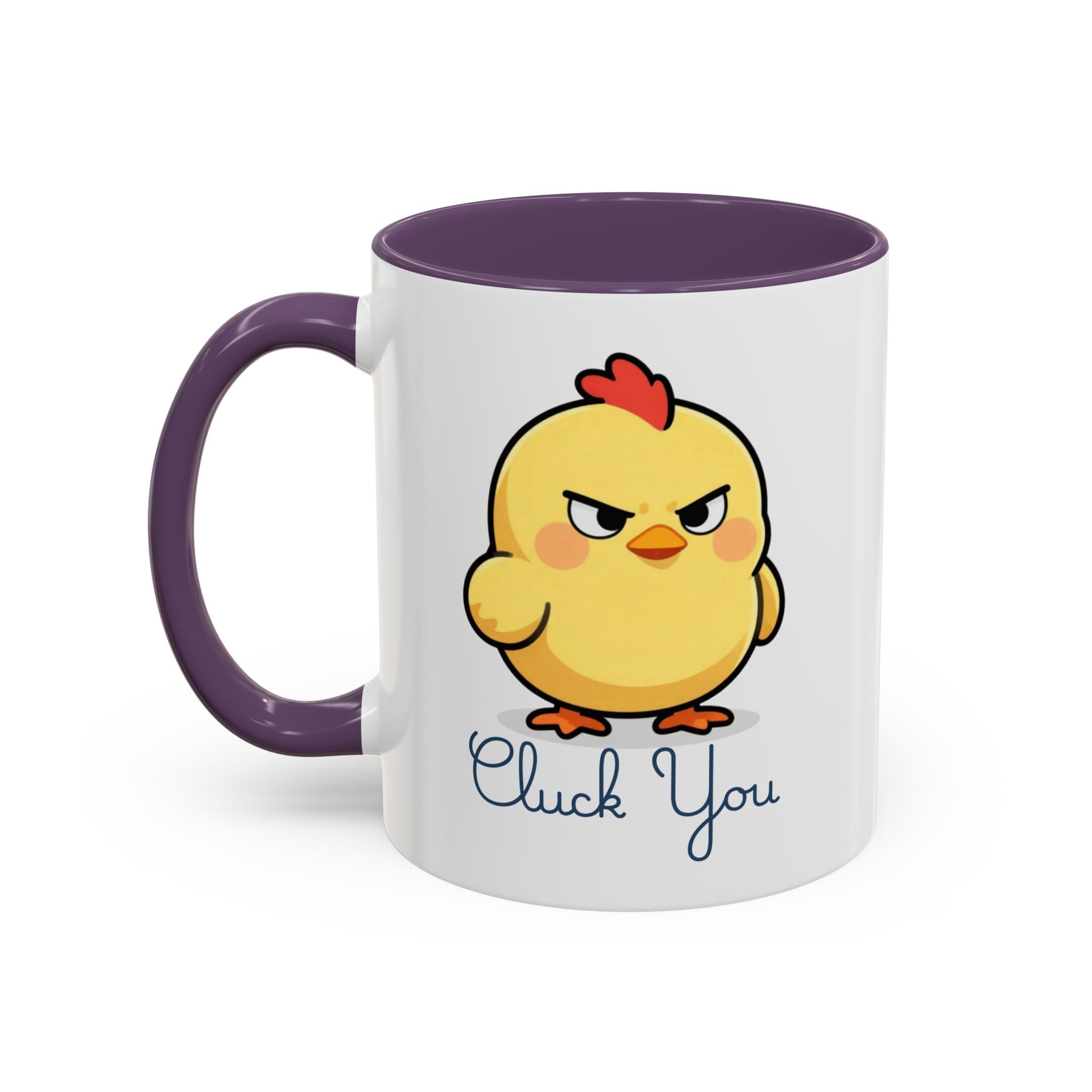 Cute Angry Chick 'Cluck You' Accent Coffee Mug — Funny Chicken Gift (11/15 oz)