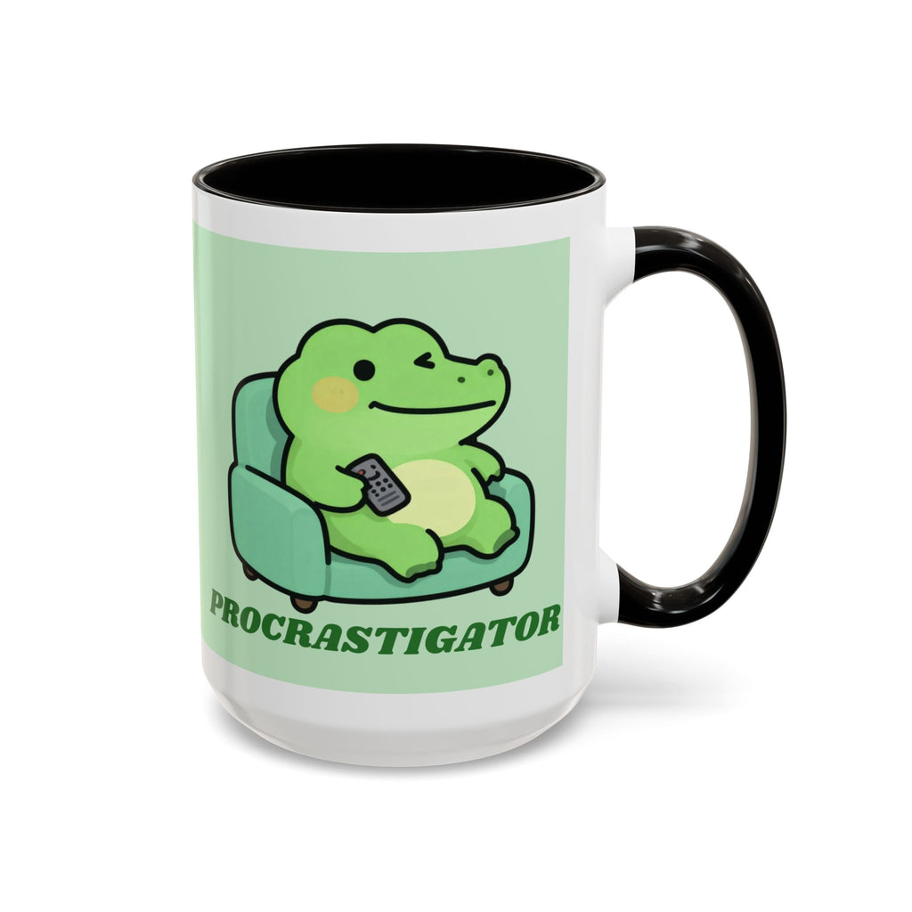 Procrastigator Frog Mug — Cute Cartoon Alligator Coffee Cup (11oz & 15oz)