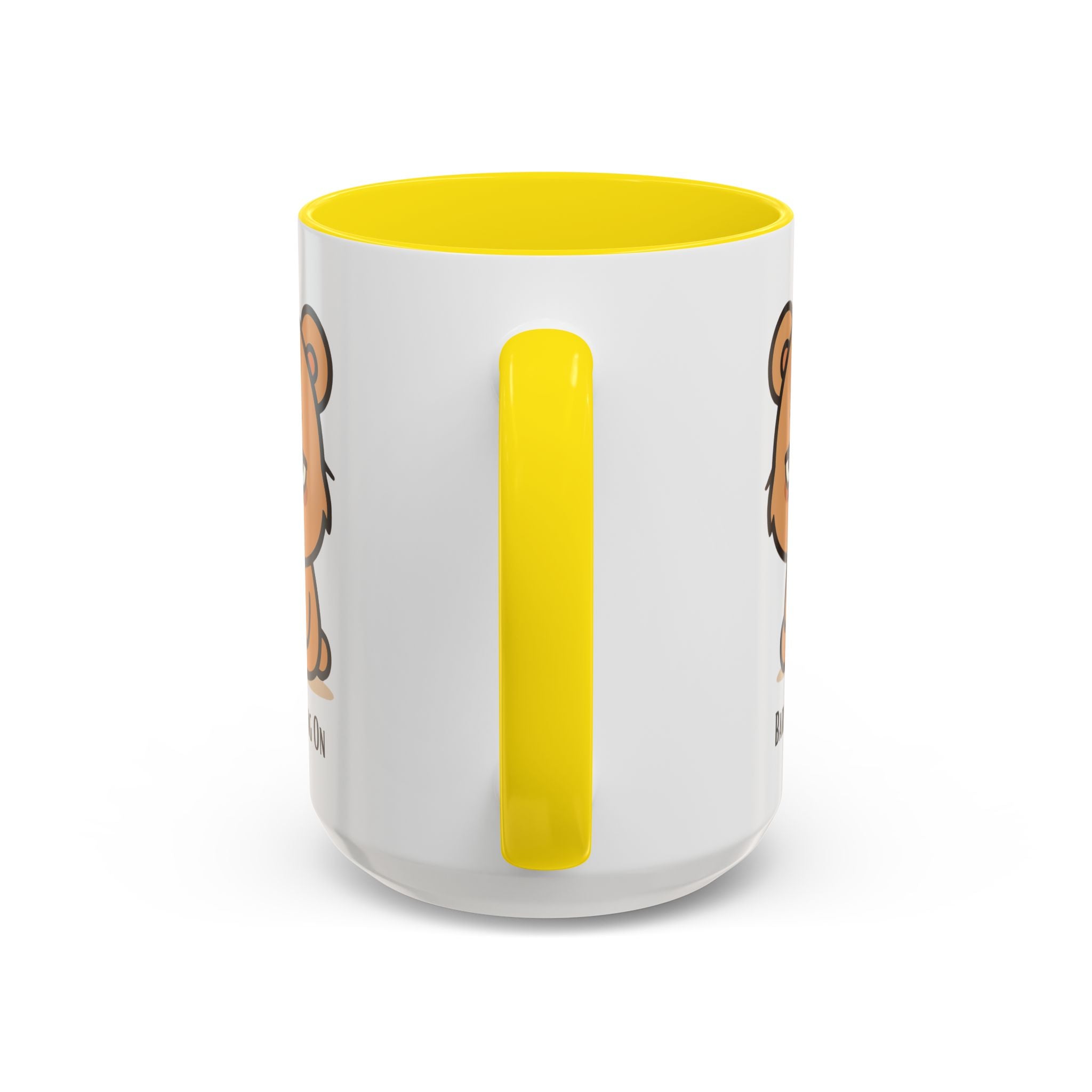 Barely Hanging On Bear Accent Coffee Mug – Cute Tired Bear 11/15oz