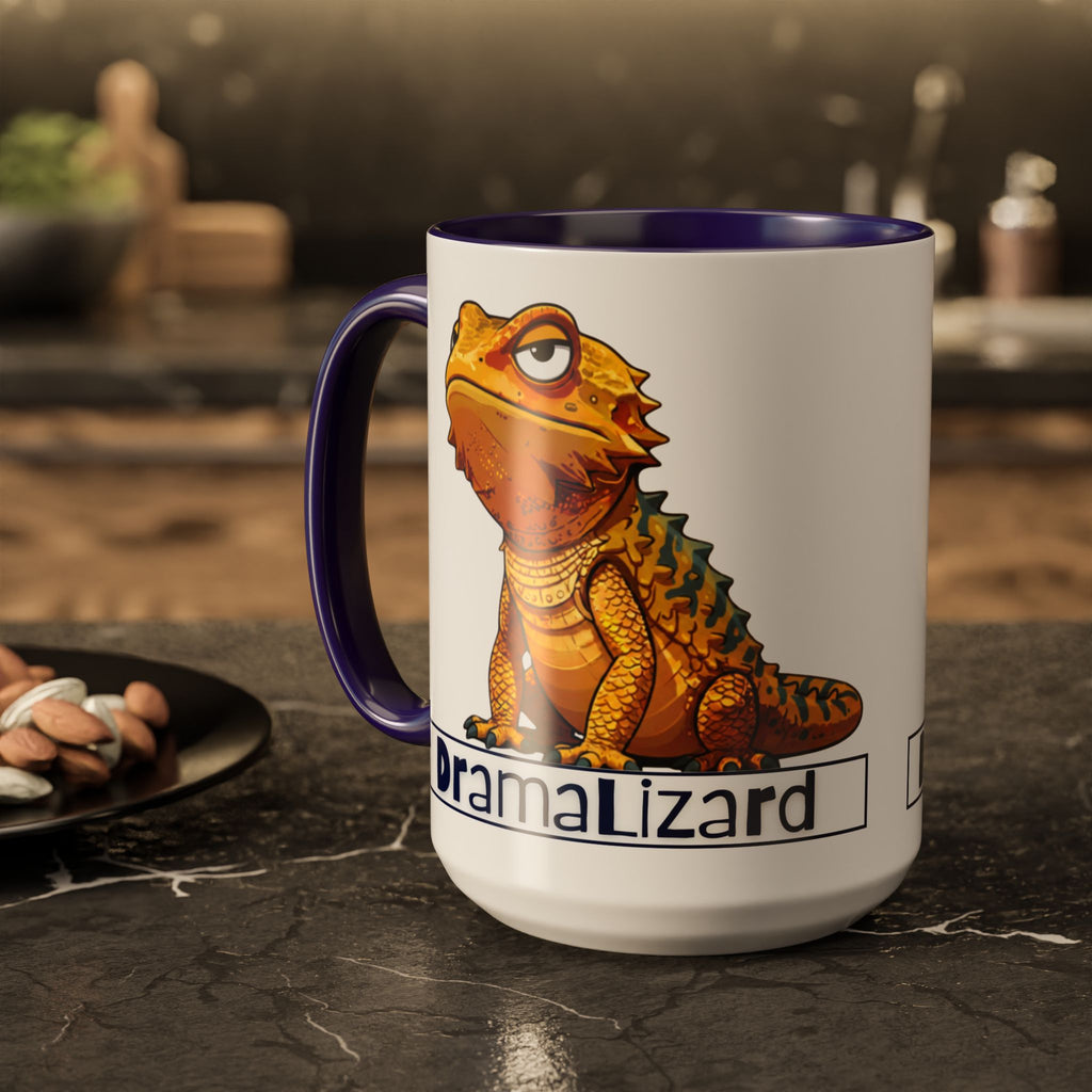 Drama Lizard Coffee Mug — Funny Bearded Dragon Tea Cup (11oz & 15oz)