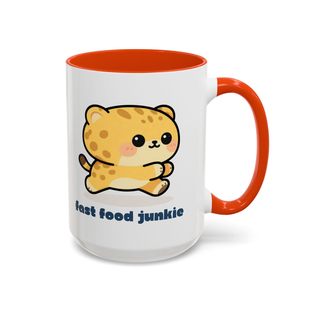 'Fast Food Junkie' Cat Mug — Colorful 11oz & 15oz Ceramic Coffee Cup