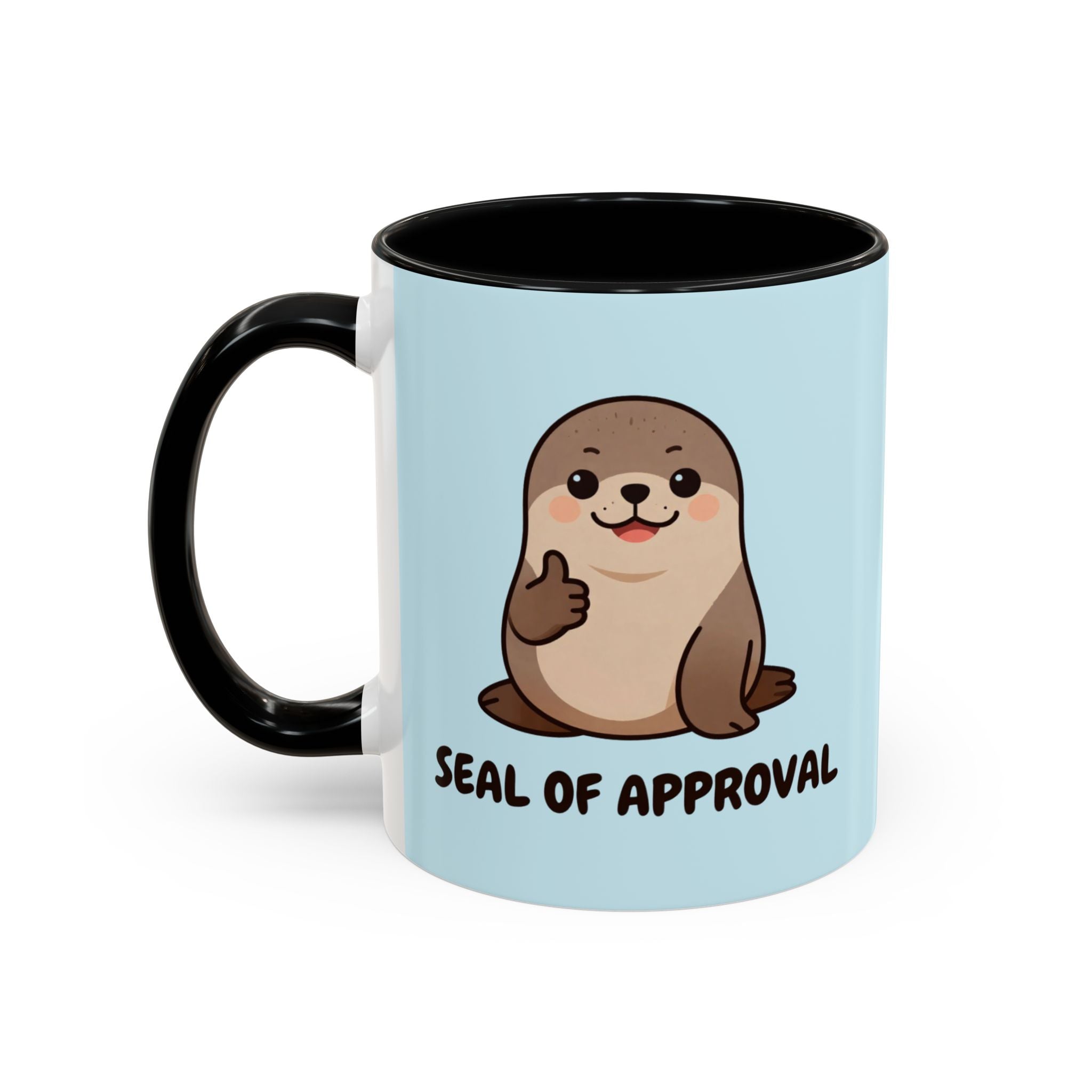 Seal of Approval Coffee Mug — Cute Otter Accent Mug (11/15oz)