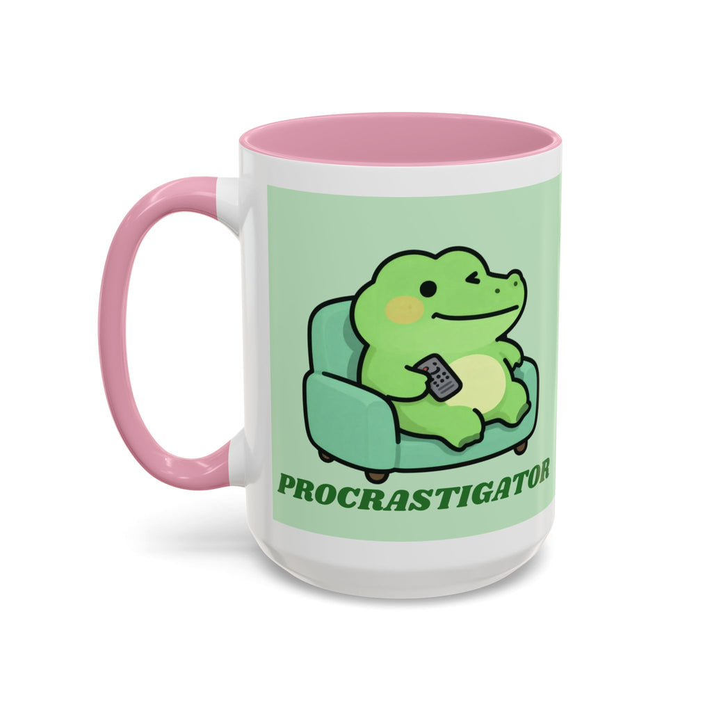 Procrastigator Frog Mug — Cute Cartoon Alligator Coffee Cup (11oz & 15oz)