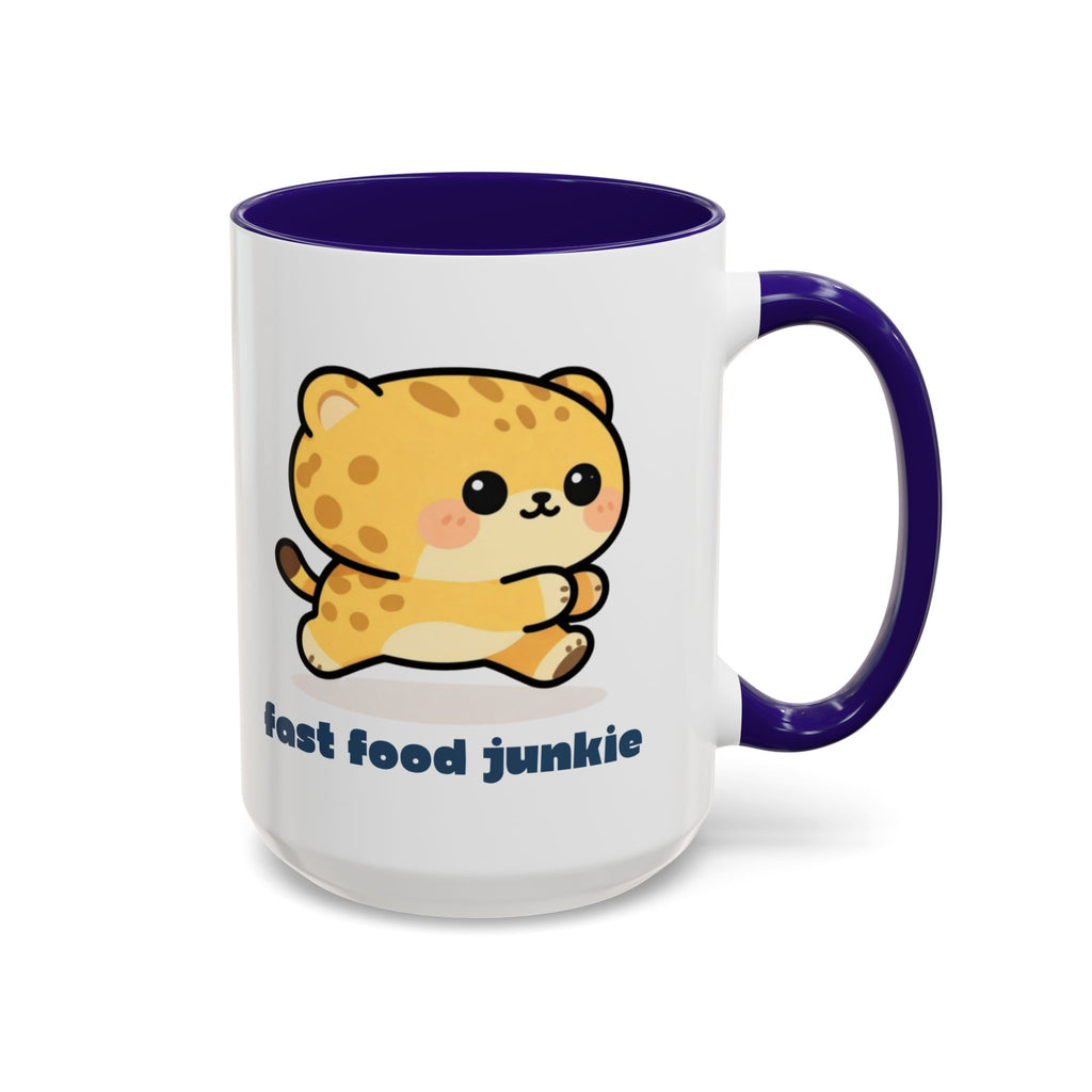 'Fast Food Junkie' Cat Mug — Colorful 11oz & 15oz Ceramic Coffee Cup