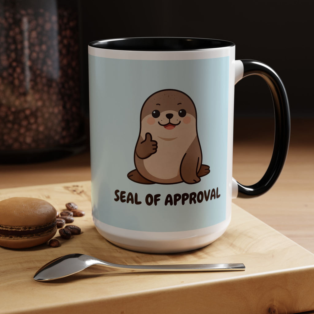 Seal of Approval Coffee Mug — Cute Otter Accent Mug (11/15oz)