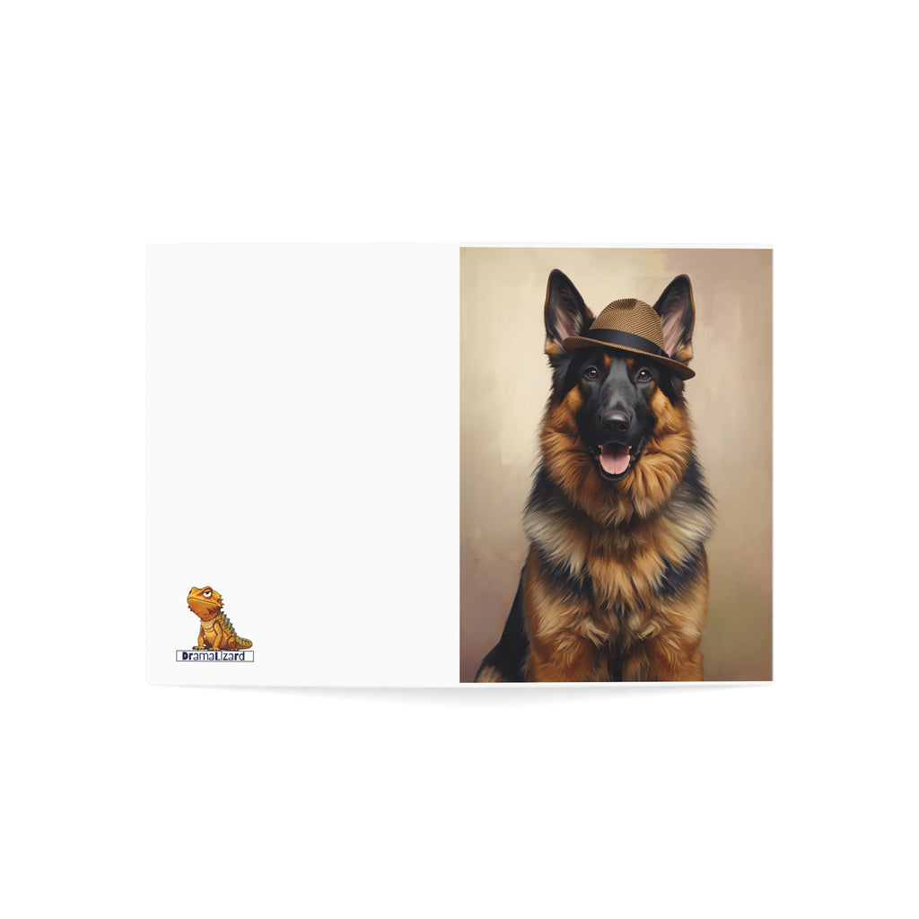 German Shepherd Greeting Cards — Cute Dog Portrait Note Cards (1/10/30/50 pcs)