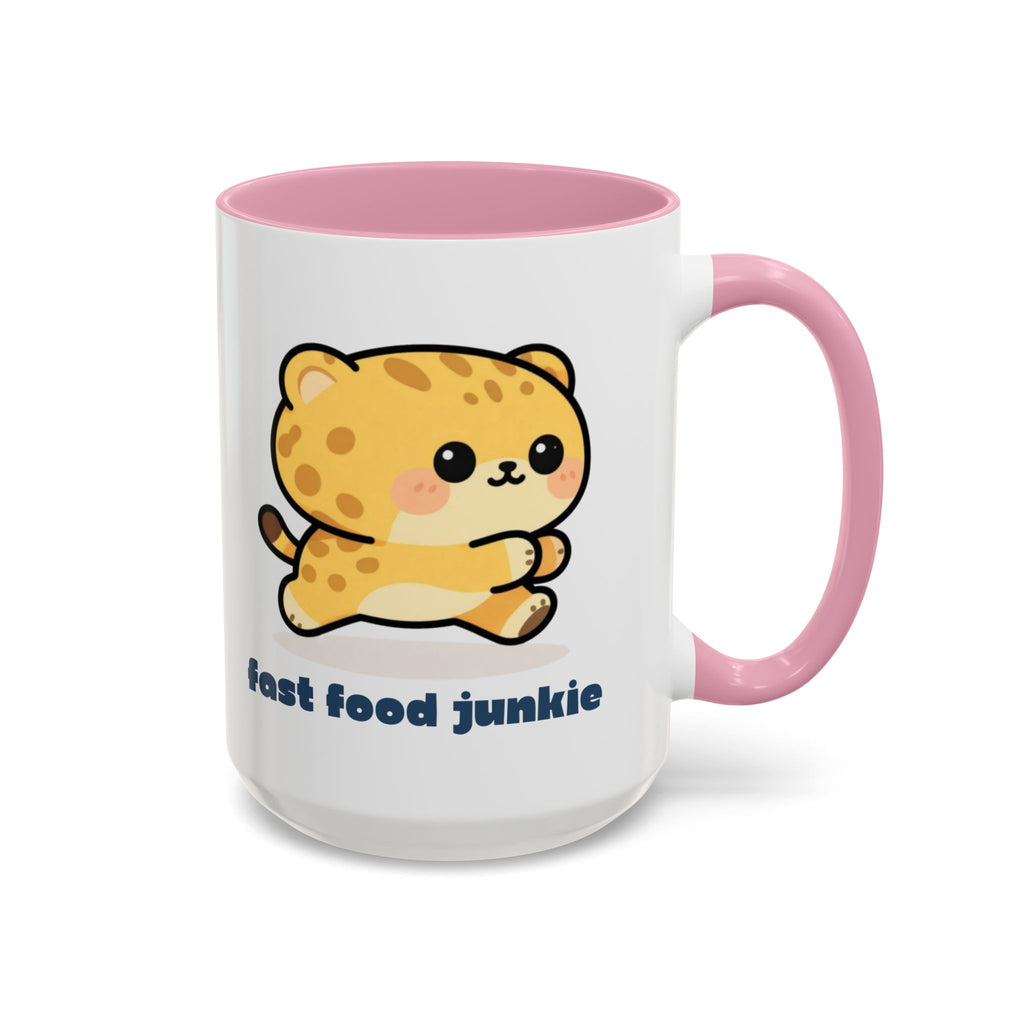 'Fast Food Junkie' Cat Mug — Colorful 11oz & 15oz Ceramic Coffee Cup