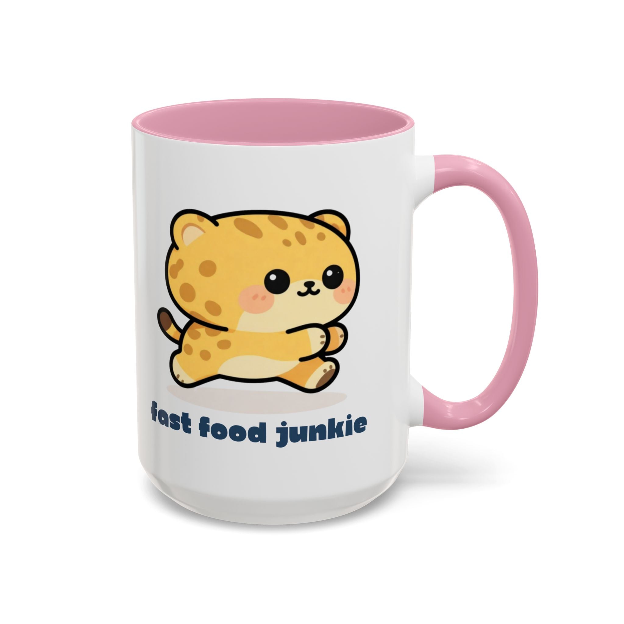 'Fast Food Junkie' Cat Mug — Colorful 11oz & 15oz Ceramic Coffee Cup