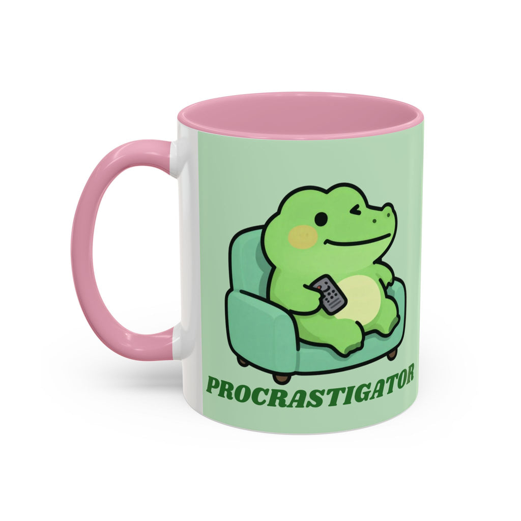 Procrastigator Frog Mug — Cute Cartoon Alligator Coffee Cup (11oz & 15oz)