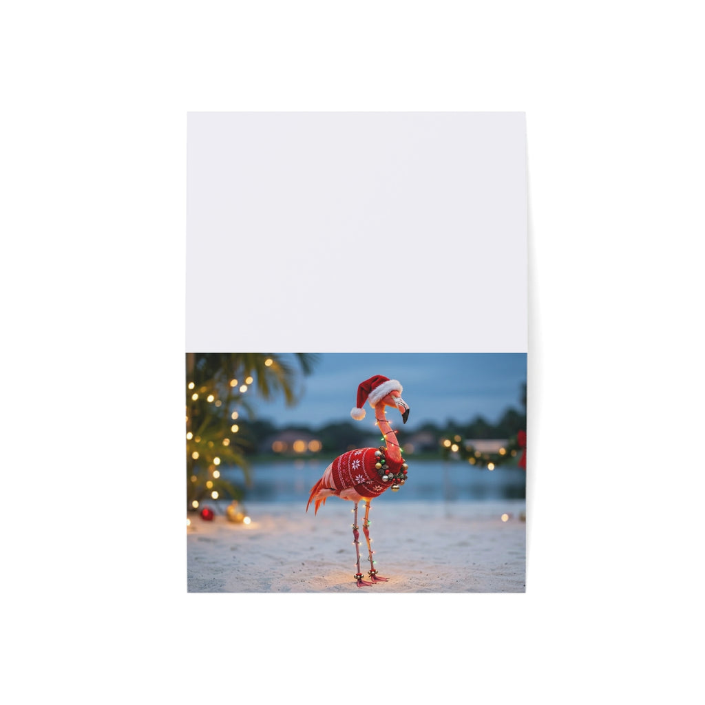 Tropical Flamingo Christmas Greeting Cards — Holiday Cards (1/10/30/50 pcs)