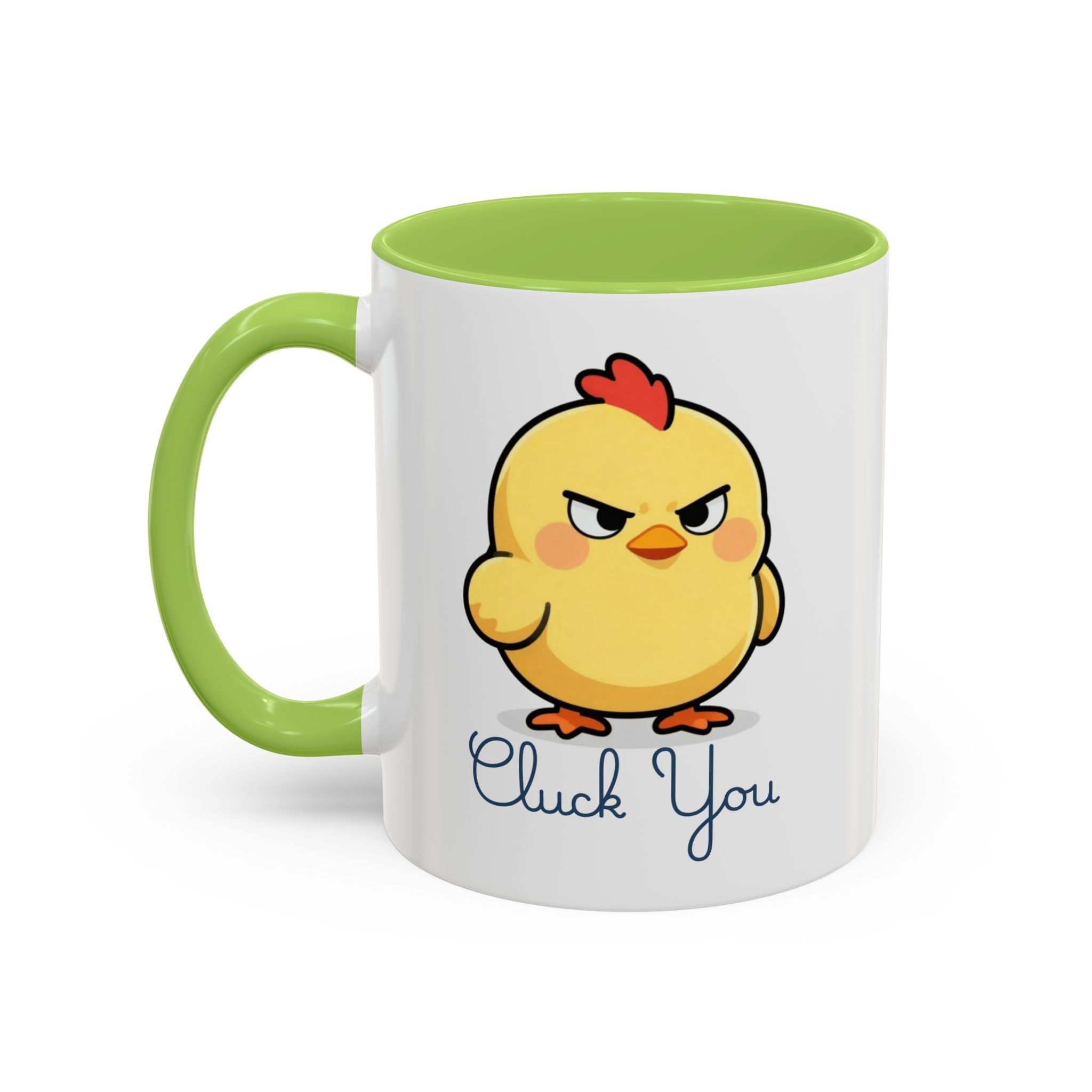 Cute Angry Chick 'Cluck You' Accent Coffee Mug — Funny Chicken Gift (11/15 oz)