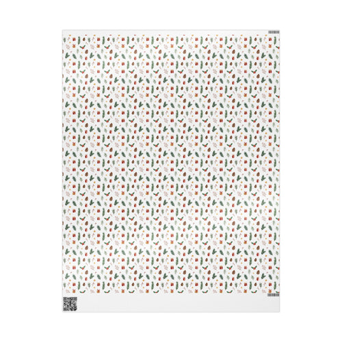 Christmas Mini Icons Wrapping Paper — Festive Holly, Pine & Gifts Pattern