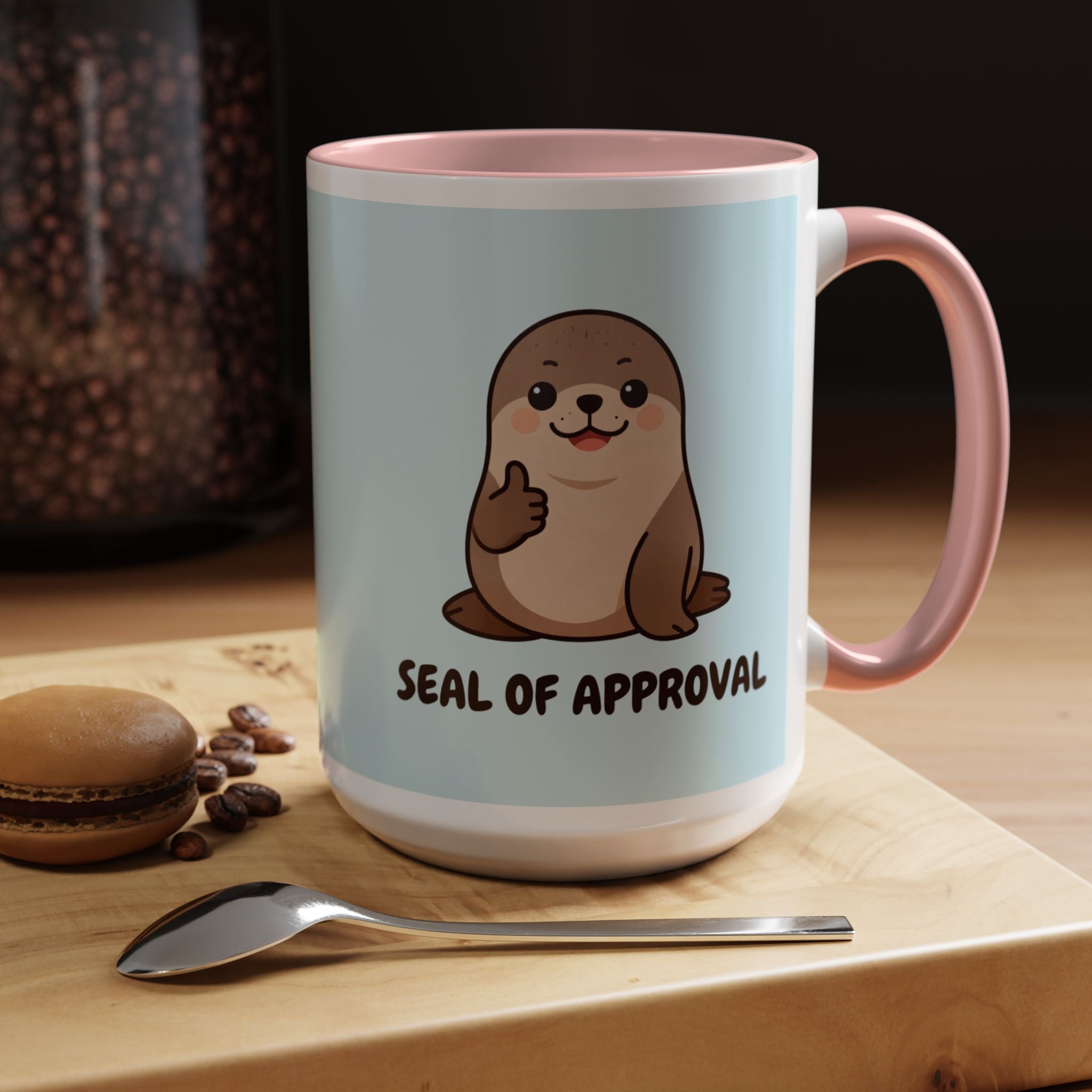 Seal of Approval Coffee Mug — Cute Otter Accent Mug (11/15oz)