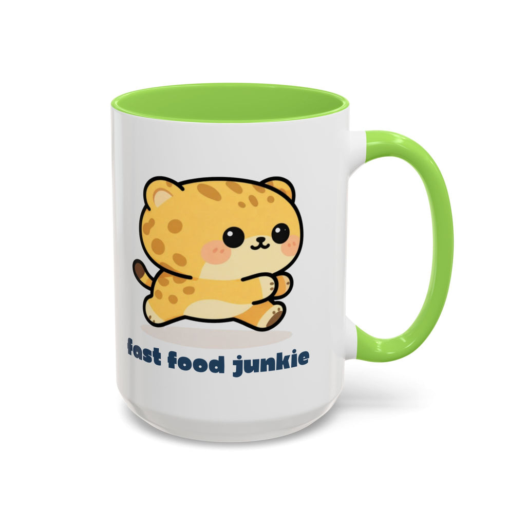 'Fast Food Junkie' Cat Mug — Colorful 11oz & 15oz Ceramic Coffee Cup