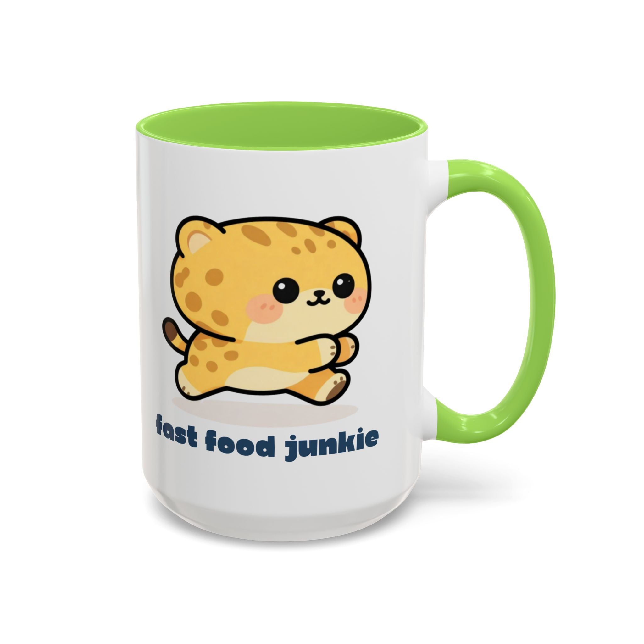'Fast Food Junkie' Cat Mug — Colorful 11oz & 15oz Ceramic Coffee Cup