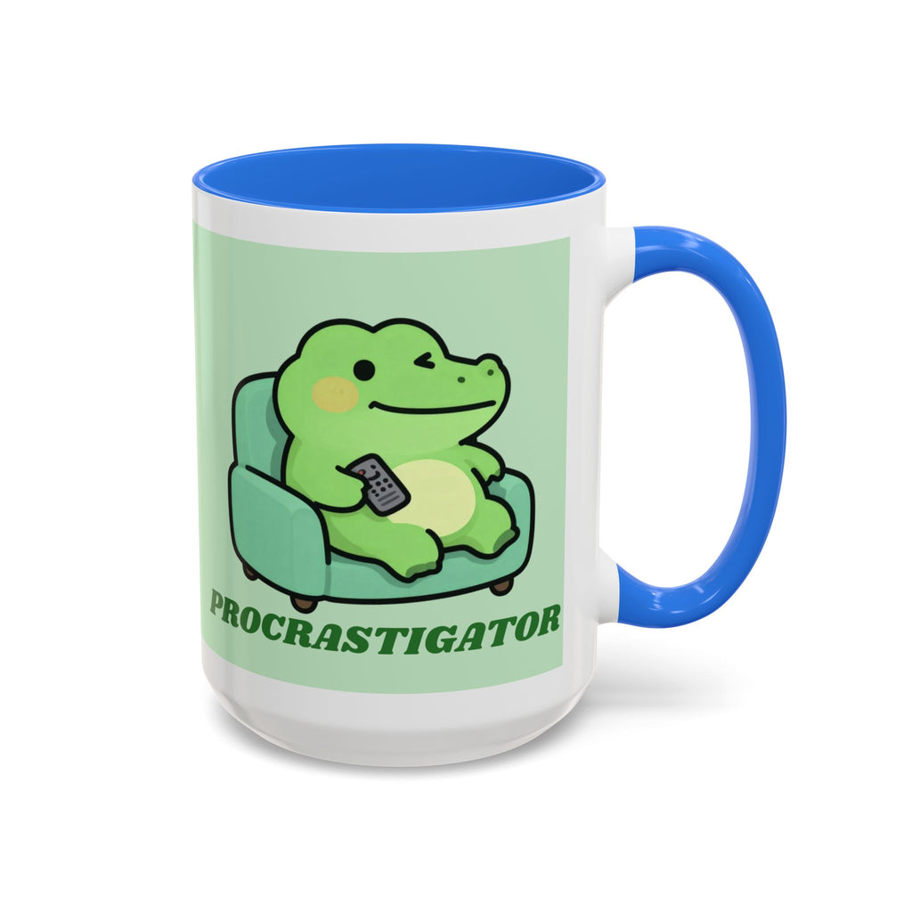 Procrastigator Frog Mug — Cute Cartoon Alligator Coffee Cup (11oz & 15oz)