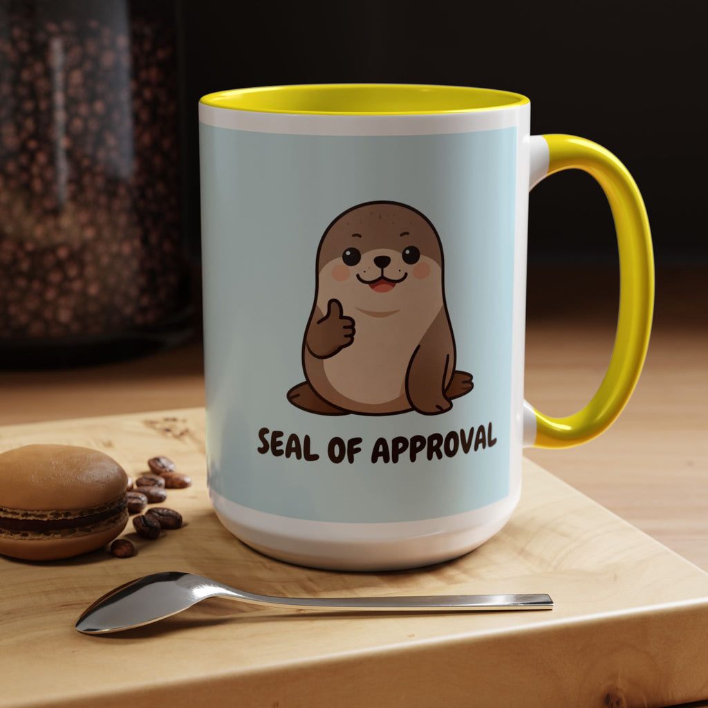 Seal of Approval Coffee Mug — Cute Otter Accent Mug (11/15oz)