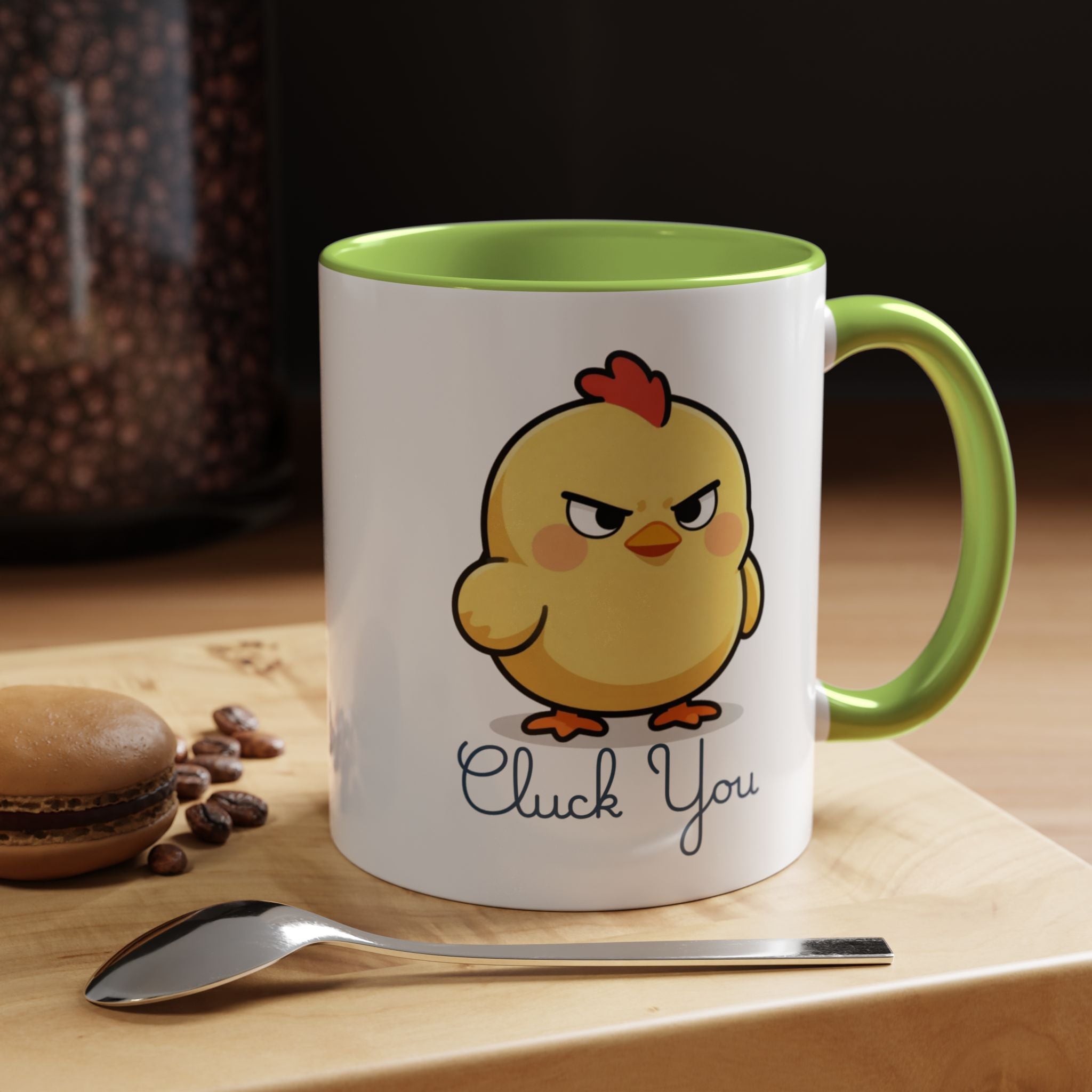 Cute Angry Chick 'Cluck You' Accent Coffee Mug — Funny Chicken Gift (11/15 oz)