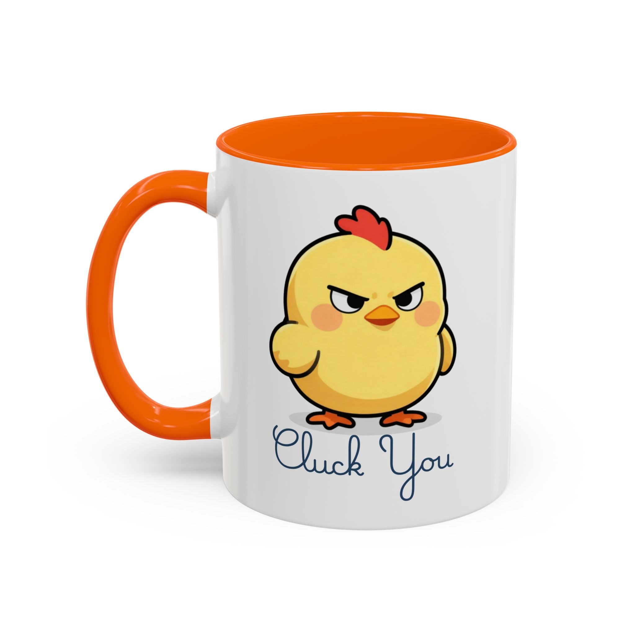 Cute Angry Chick 'Cluck You' Accent Coffee Mug — Funny Chicken Gift (11/15 oz)