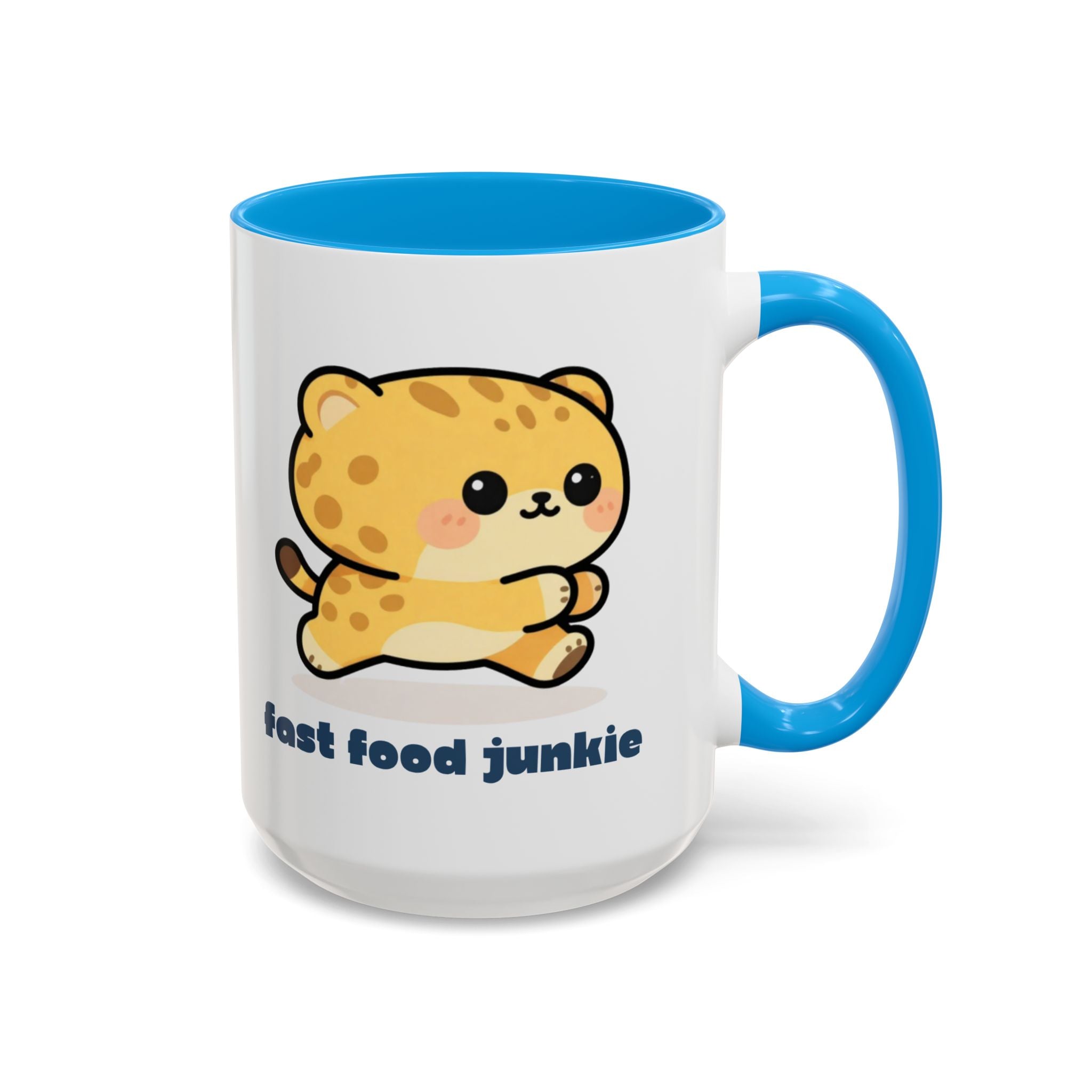 'Fast Food Junkie' Cat Mug — Colorful 11oz & 15oz Ceramic Coffee Cup