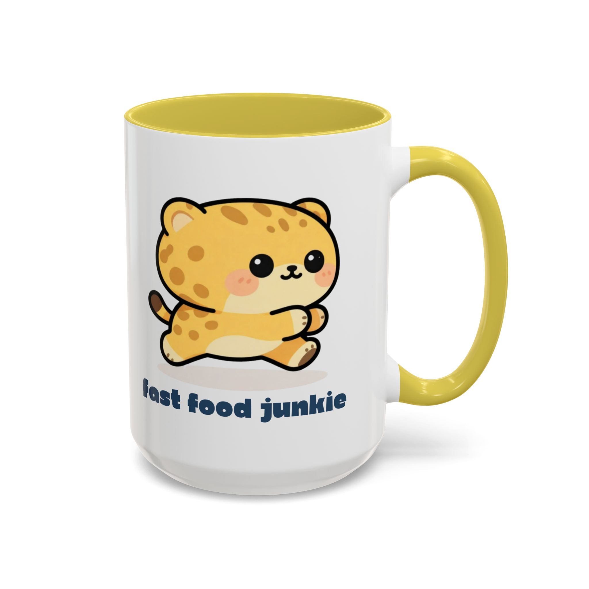 'Fast Food Junkie' Cat Mug — Colorful 11oz & 15oz Ceramic Coffee Cup