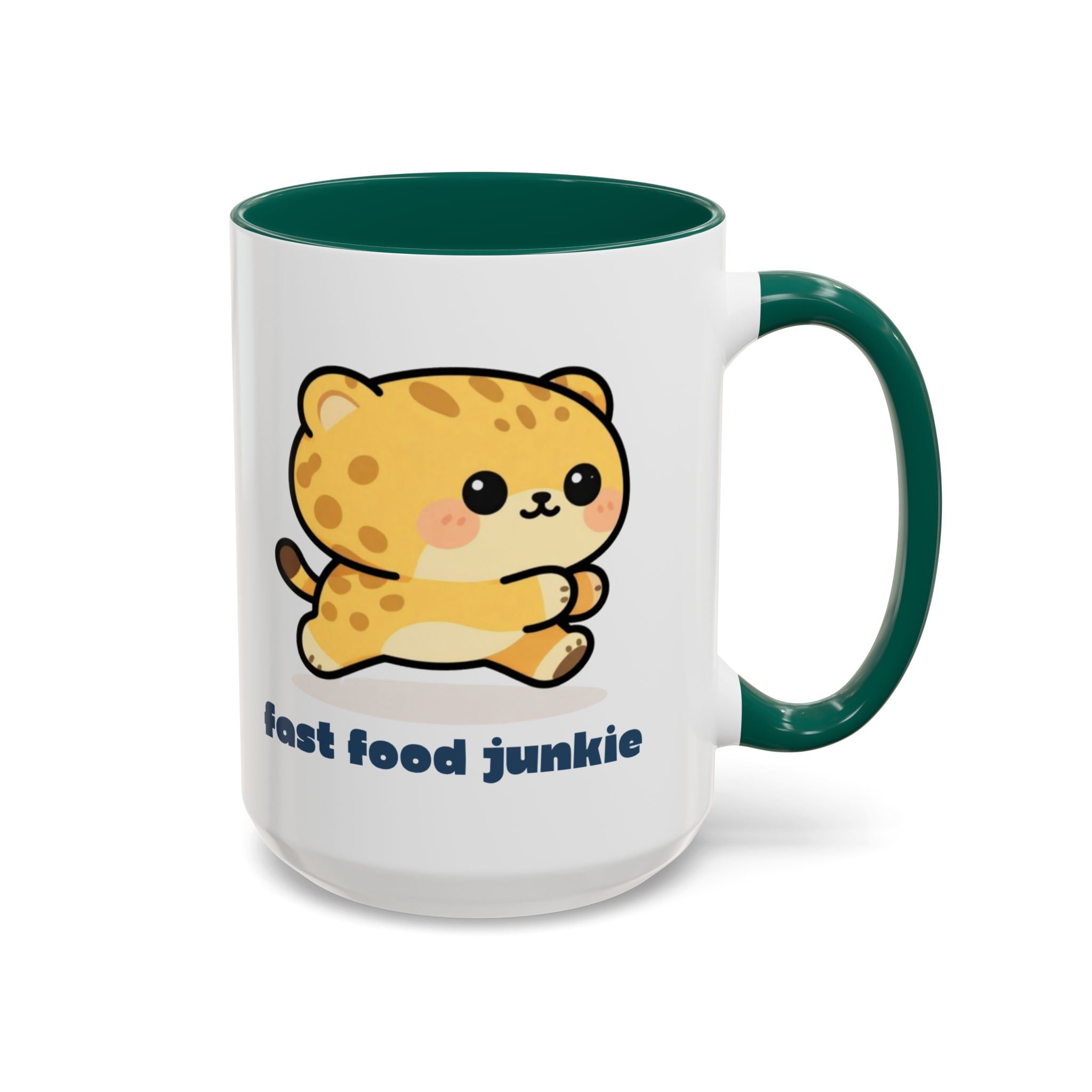 'Fast Food Junkie' Cat Mug — Colorful 11oz & 15oz Ceramic Coffee Cup