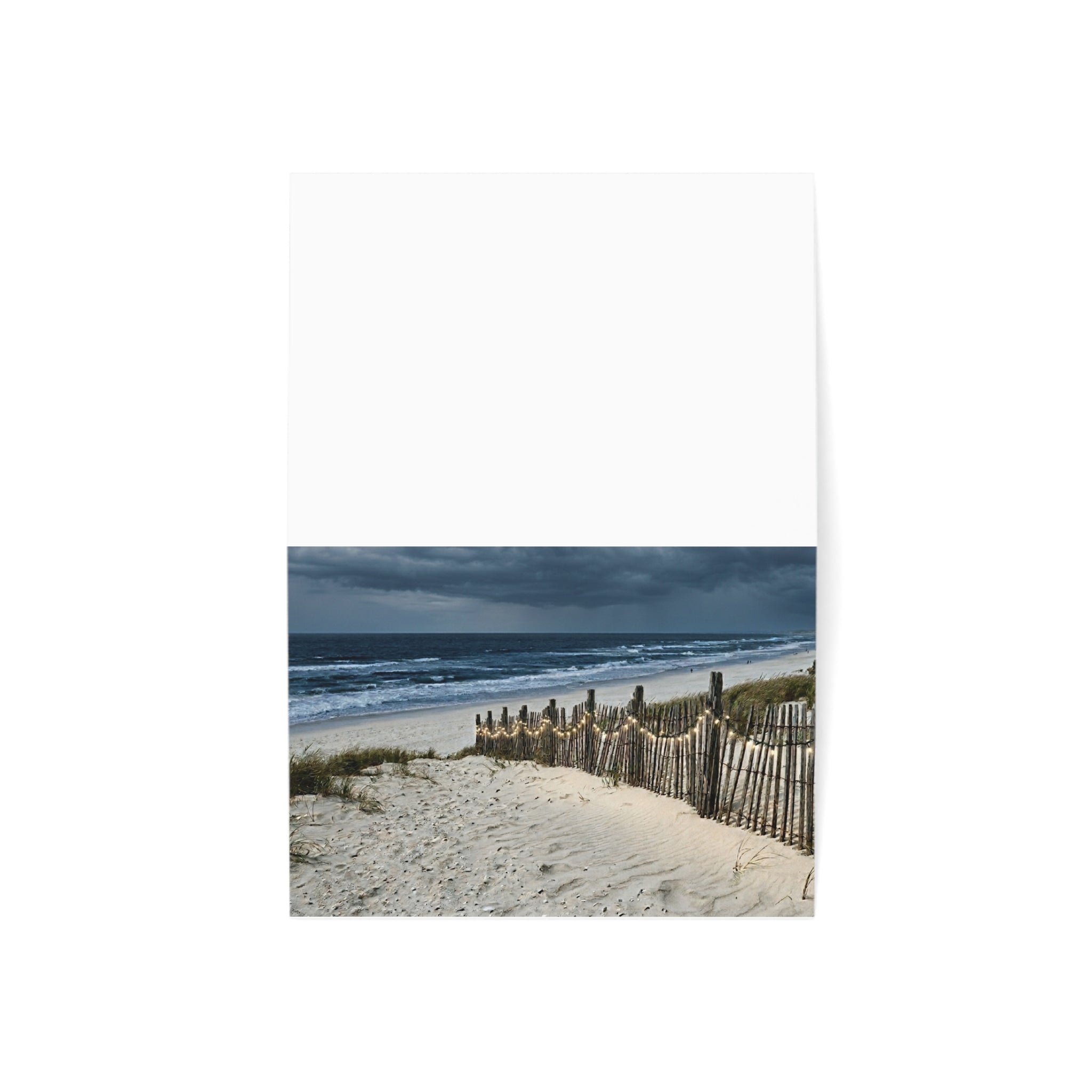 Beach Dunes Greeting Cards — Scenic Ocean Photo Blank Note Cards (1/10/30/50 pcs)