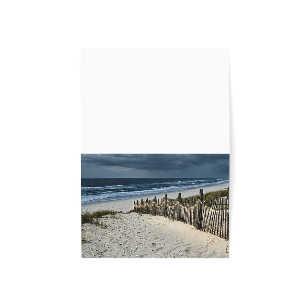 Beach Dunes Greeting Cards — Scenic Ocean Photo Blank Note Cards (1/10/30/50 pcs)