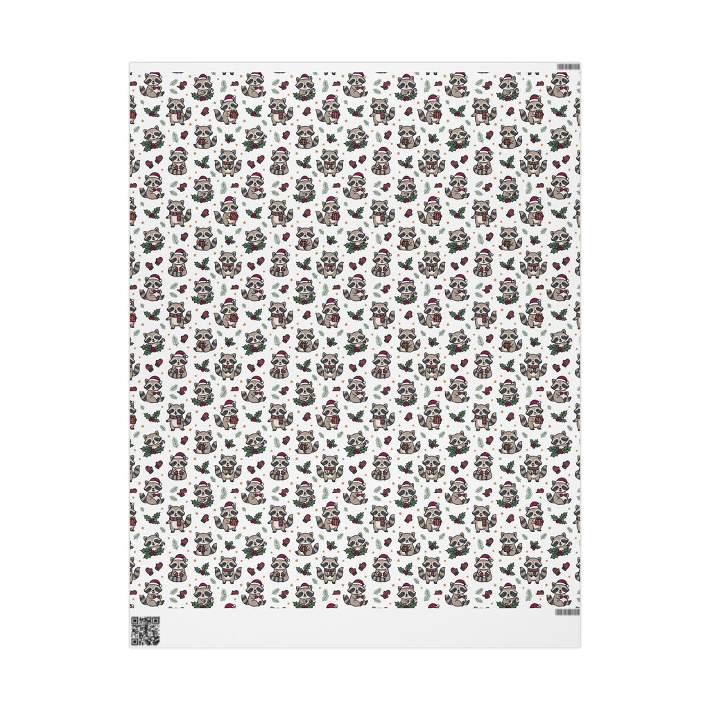 Christmas Raccoon Wrapping Paper — Cute Holiday Dog Pattern Gift Wrap