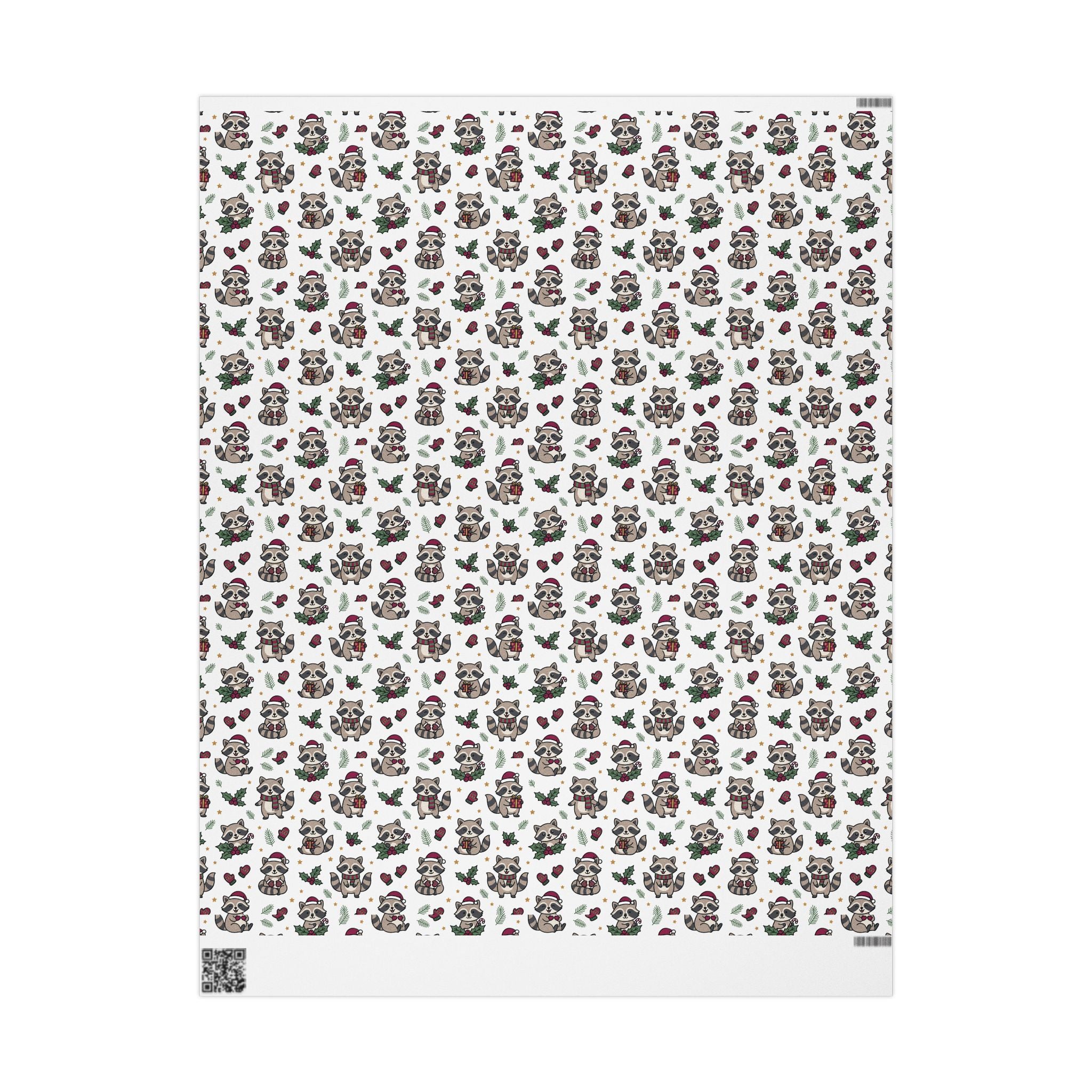 Christmas Raccoon Wrapping Paper — Cute Holiday Dog Pattern Gift Wrap