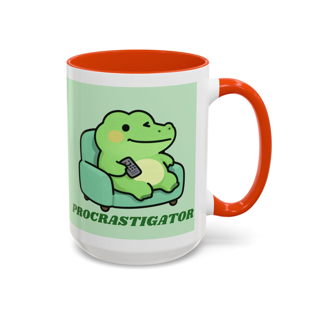 Procrastigator Frog Mug — Cute Cartoon Alligator Coffee Cup (11oz & 15oz)