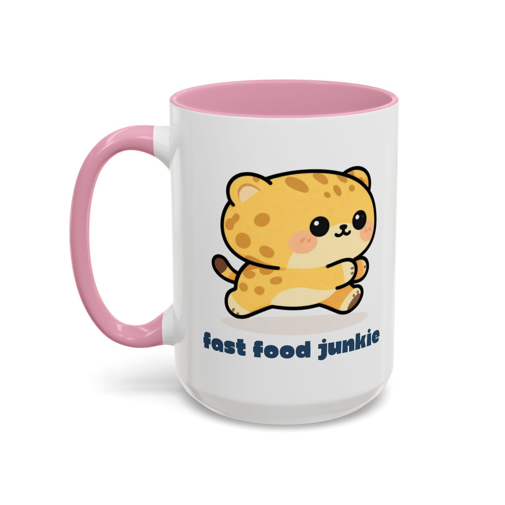 'Fast Food Junkie' Cat Mug — Colorful 11oz & 15oz Ceramic Coffee Cup