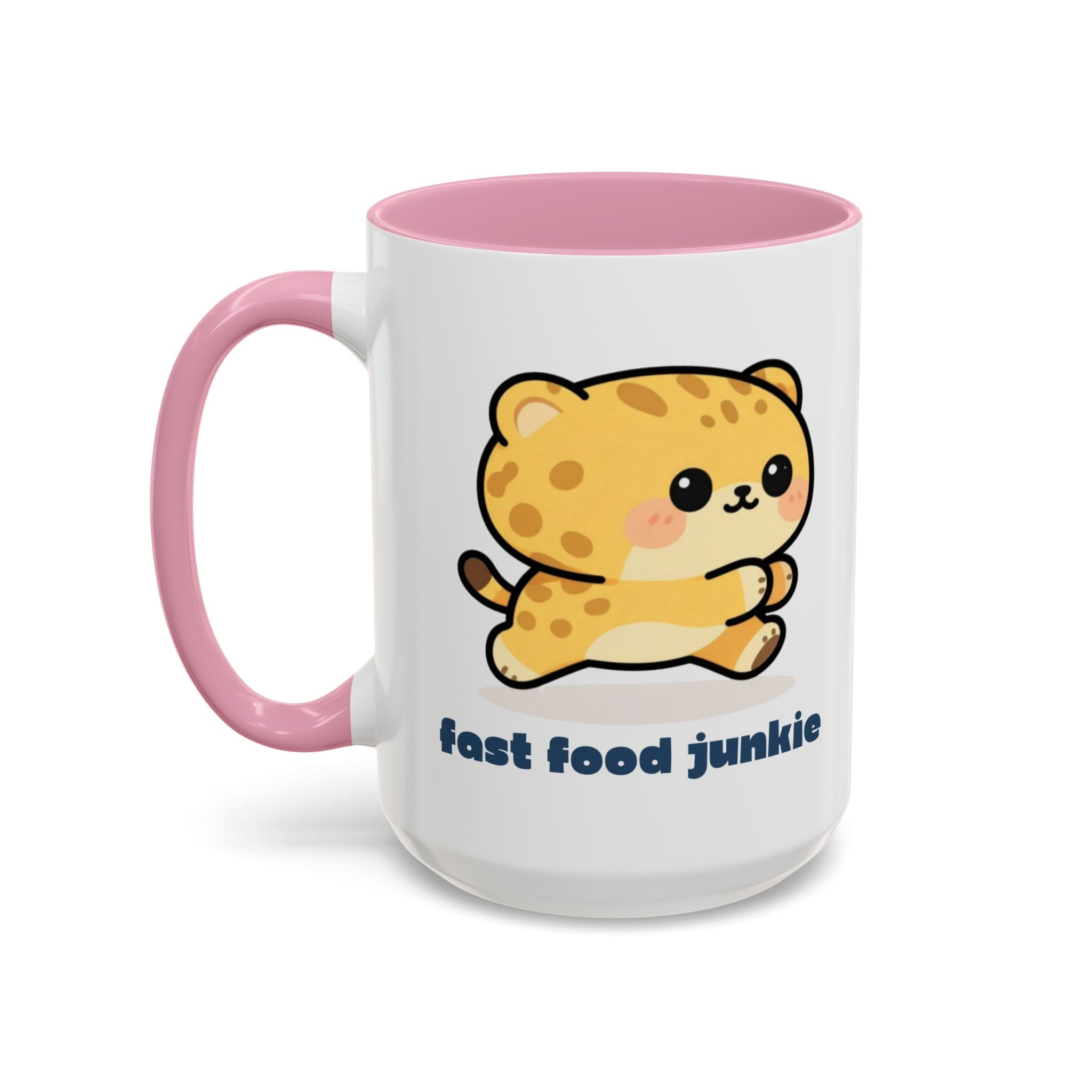 'Fast Food Junkie' Cat Mug — Colorful 11oz & 15oz Ceramic Coffee Cup
